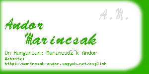 andor marincsak business card